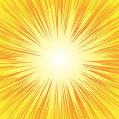 Fototapeta premium Superhero frame, Comic book radial lines background, Manga or anime speed graphic texture, Explosion vector illustration , Rectangle fight stamp for card, Sun ray or star burst element