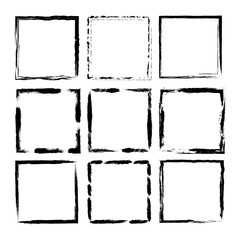 Grunge frame set. Vector illustration. Isolated on white.