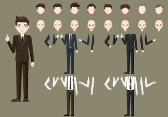 Business man character creation set.Build your own character by your self for info graphic or illustration. © Phrang