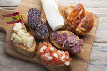 Tapas typical food in Spain