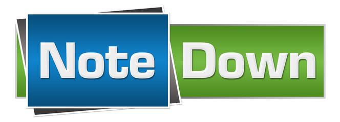 Note Down Blue Green Horizontal 