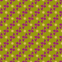 Flower, polka dot geometric seamless pattern 18.01