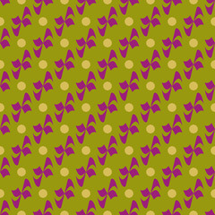 Flower, polka dot geometric seamless pattern 18.01