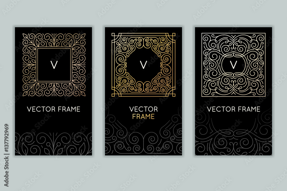 Poster Vector set of design elements, labels and frames