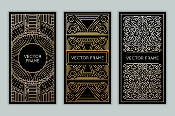 Vector set of design elements, labels and frames