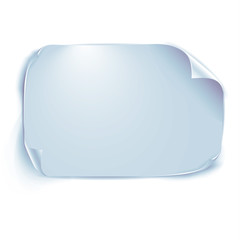 Blue sheet of paper with shadow isolated on white background. Vector illustration. 