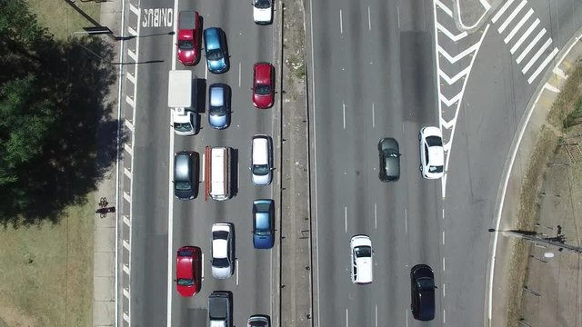 Top View of Radial Leste Avenue, in Sao Paulo, Brazil