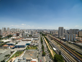 Aerial View of Radial Leste Avenue, in Sao Paulo, Brazil