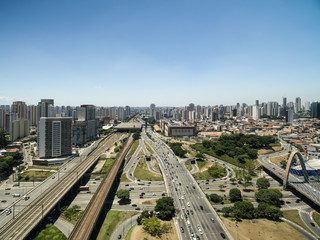 Fototapeta na wymiar Aerial View of Radial Leste Avenue, in Sao Paulo, Brazil