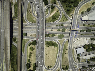 Top View of Radial Leste Avenue, in Sao Paulo, Brazil