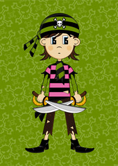 Cute cartoon Bandana Pirate