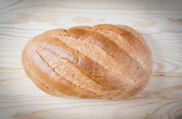 bread on a wooden table