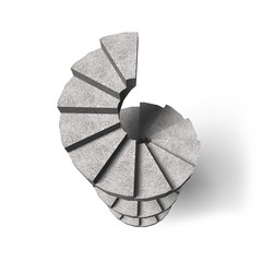 Concrete spiral staircase, 3D illustration