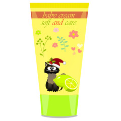 Baby cream tube with kids design