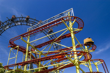 Viennese Prater, ferris wheel, roller coaster, Austria, Vienna,