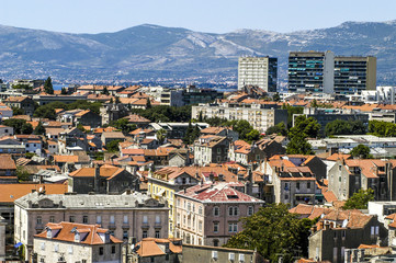 Fototapeta premium Split, city view from tower, Croatia, Dalmatia