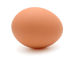 Organic brown eggs isolated on white background