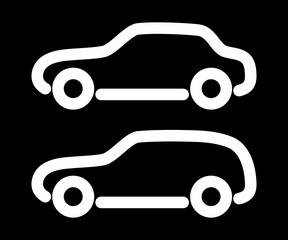 Vector set of silhouettes of cars.