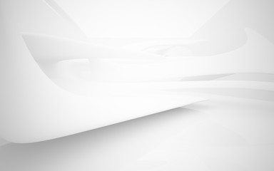 White smooth abstract architectural background whith gray lines . 3D illustration and rendering