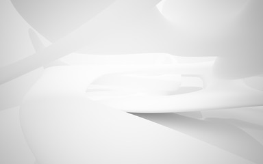 White smooth abstract architectural background whith gray lines . 3D illustration and rendering