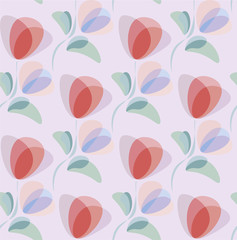 Vector illustration of repeating floral ornament.