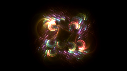 3D rendering abstract fractal light background