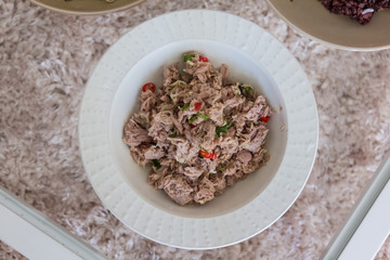 delicious fresh tuna mixed