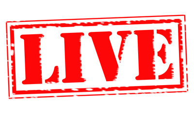 LIVE Red Stamp Text on white backgroud