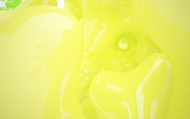 Fototapeta premium Abstract architectural background of the polygons. Concept of organic architecture.3D illustration. 3D rendering