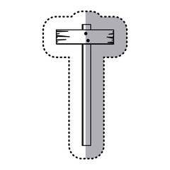 sticker silhouette rectangle shape wooden board sign vector illustration