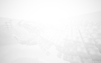 An array of glowing smooth objects. 3D illustration. 3D rendering 