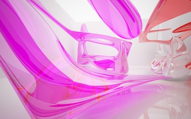 Abstract glass interior.3D illustration. 3D rendering 