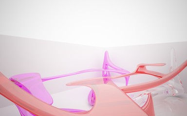 Abstract glass interior.3D illustration. 3D rendering 