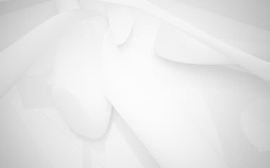 White smooth abstract architectural background whith gray lines . 3D illustration and rendering