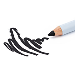 eyeliner, eye contour, collage, isolated on white background