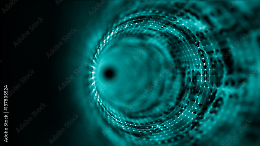 Wall mural time tunnel, computer generated abstract fractal background