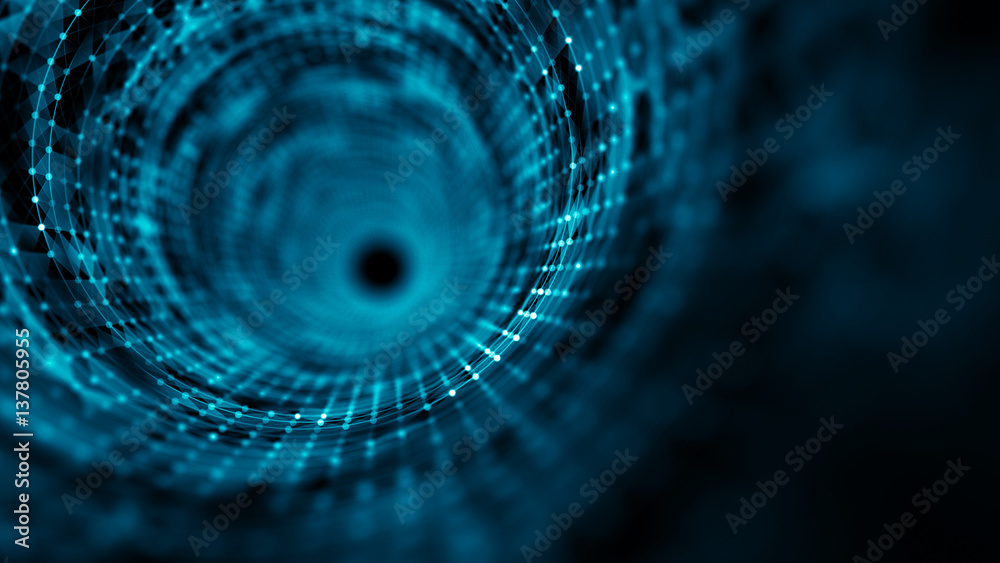 Wall mural time tunnel, computer generated abstract fractal background