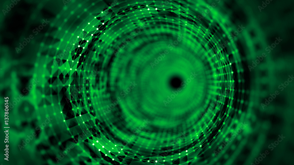 Wall mural time tunnel, computer generated abstract fractal background