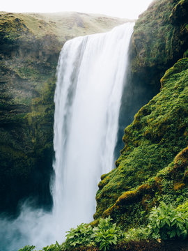 View to picturesque waterfall