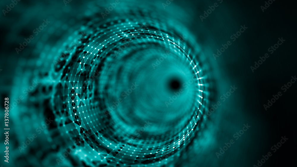 Wall mural time tunnel, computer generated abstract fractal background