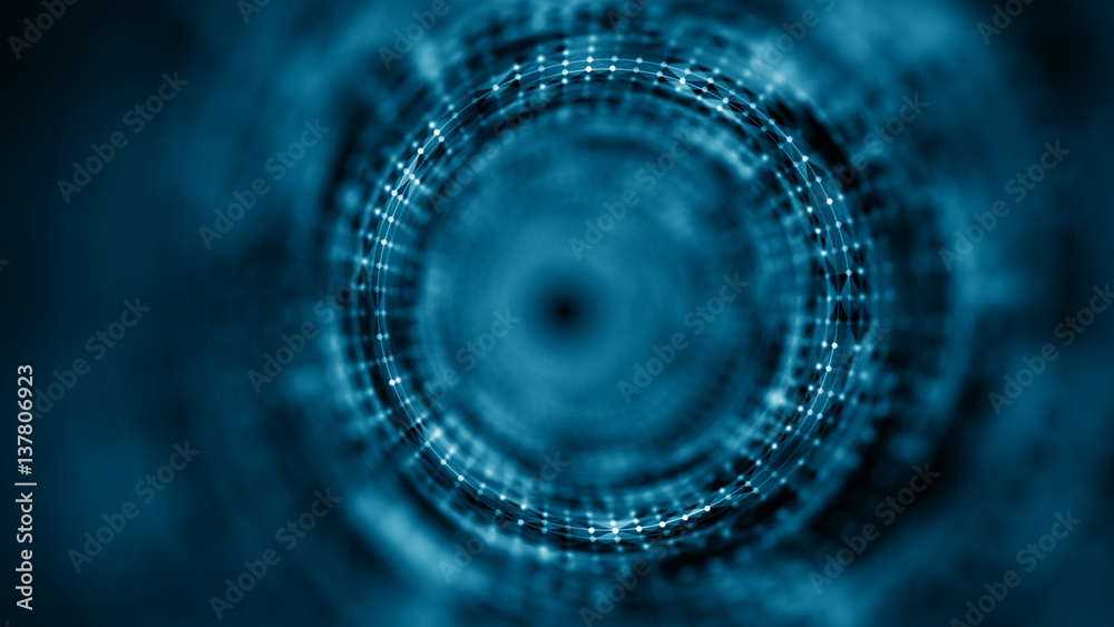 Wall mural time tunnel, computer generated abstract fractal background