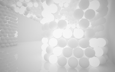 The structure of the white spheres. DNA. 3D illustration. 3D rendering 