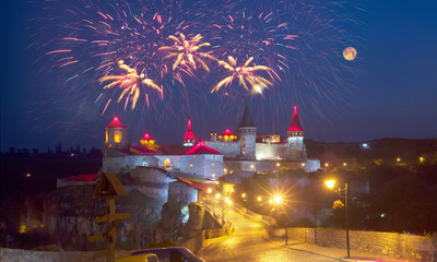 Festival fireworks over the castle