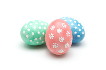 Easter eggs on white background