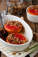 baked grapefruit with granola