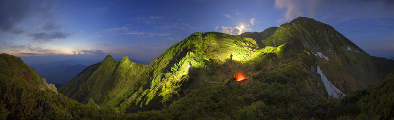 Tent in the mountains