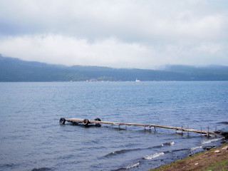 山中湖畔の桟橋