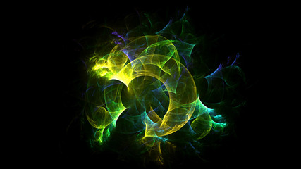 3D rendering abstract fractal light background