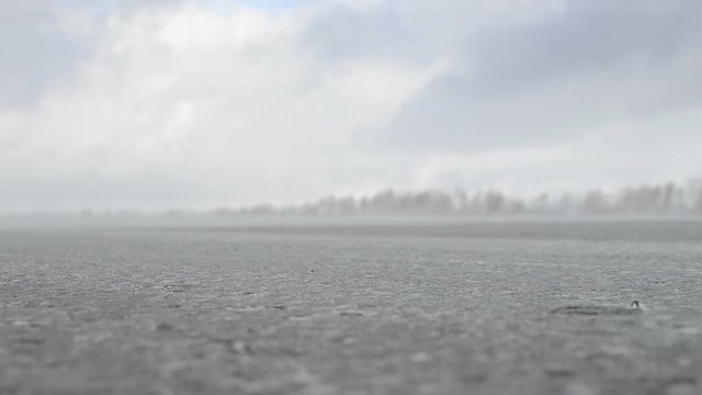 snowy road in winter