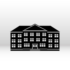 Icon building for your web design. Vector black silhouette in flat style on white background.